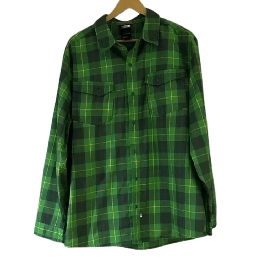 The North Face Green Plaid Snap Up Shirt